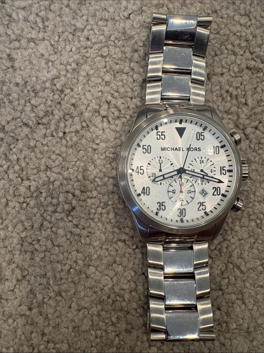Michael Kors Silver-Tone Chronograph Bracelet Watch